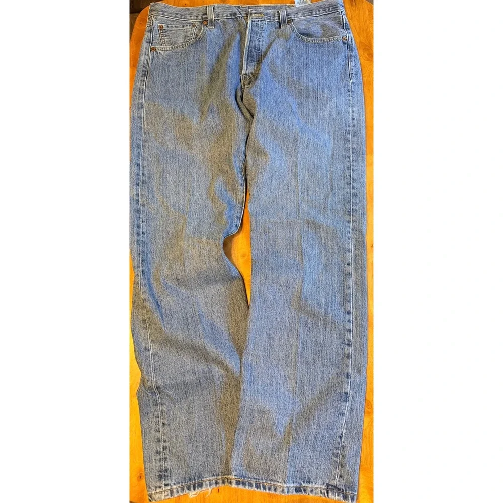 Levis 501 Original Fit Mens Jeans 38x34 Blue Straight Leg Button Fly Denim